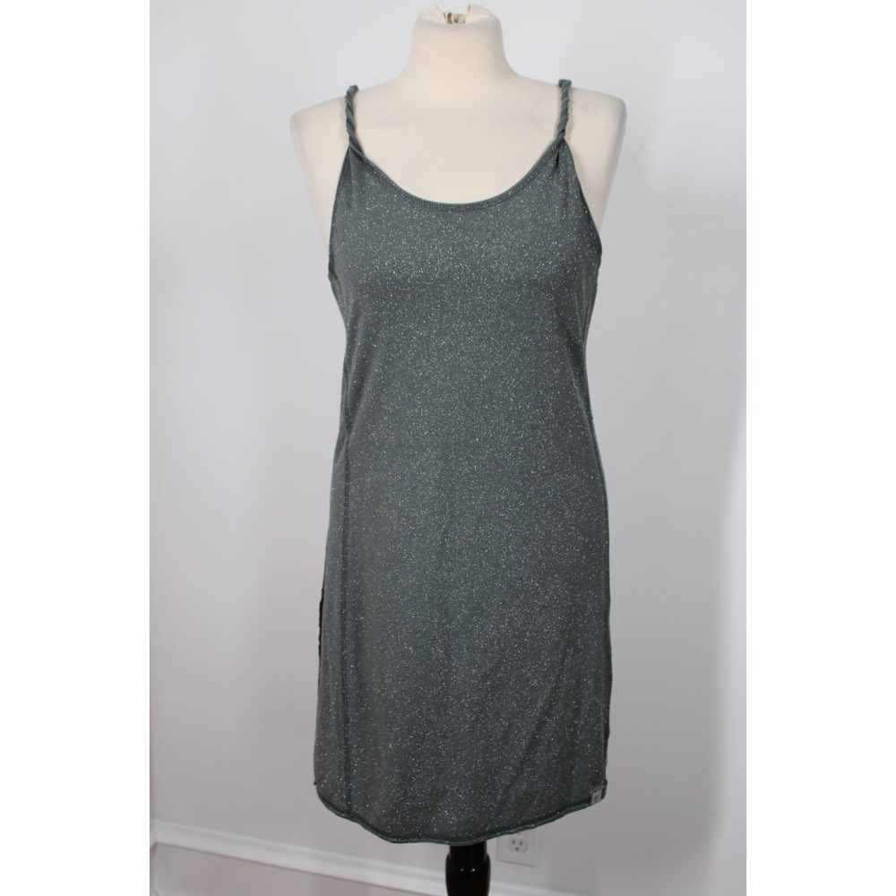 NWT Freddy Art of Movement S 6 Gray Sparkly Glitter Twist Strap Dress